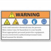 Waarschuwingsetiket toxisch en corrosief sticker (Voorkant)