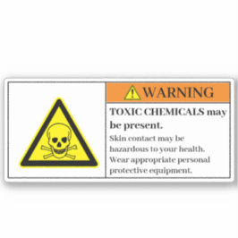 Waarschuwingsetiket toxische chemicaliën sticker