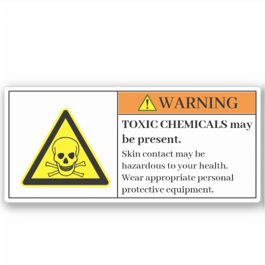 Waarschuwingsetiket toxische chemicaliën sticker (Voorkant)