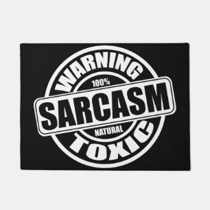 Waarschuwingsetiket toxische Sarcasm Deurmat