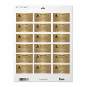 Waarschuwingsetiket voor bijeswax-kandle Gold Etiket (Full Sheet)