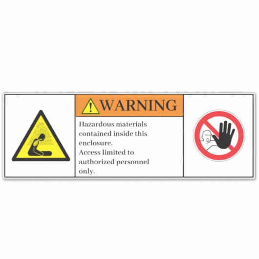 Waarschuwingsetiket voor gevaarlijke materialen sticker (Voorkant)