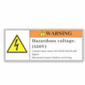 Waarschuwingsetiket voor gevaarlijke spanning VLO9 Sticker (Voorkant)