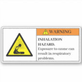 Waarschuwingsetiket voor ozon sticker (Voorkant)