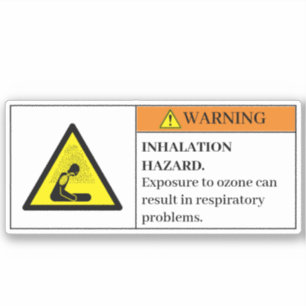 Waarschuwingsetiket voor ozon sticker