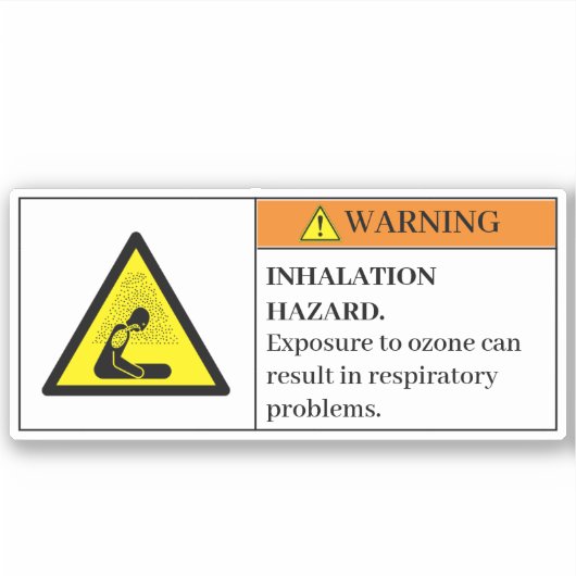 Waarschuwingsetiket voor ozon sticker (Voorkant)