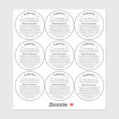 Waarschuwingsetiket voor vinyltransparante kaars sticker (Vel)