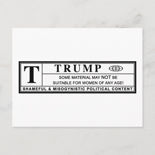 Waarschuwingsetiket vrouwen tegen Trump Briefkaart (Voorkant)