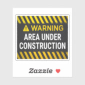 Waarschuwingsgebied onder constructie sticker (Vel)
