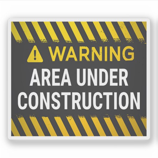 Waarschuwingsgebied onder constructie sticker (Voorkant)