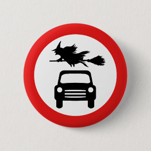 Waarschuwingsgeblazen vlieger ronde button 5,7 cm