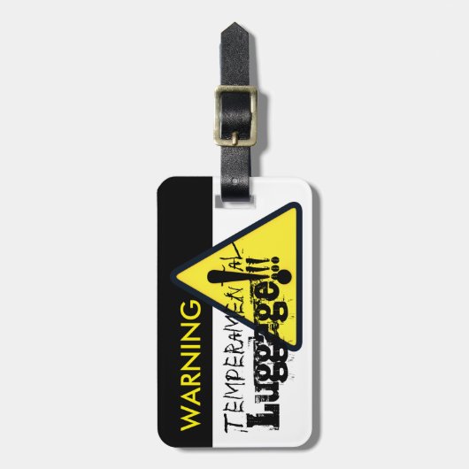 Waarschuwingsgevarensignaal Temperamentale geperso Bagagelabel (Voorkant verticaal)