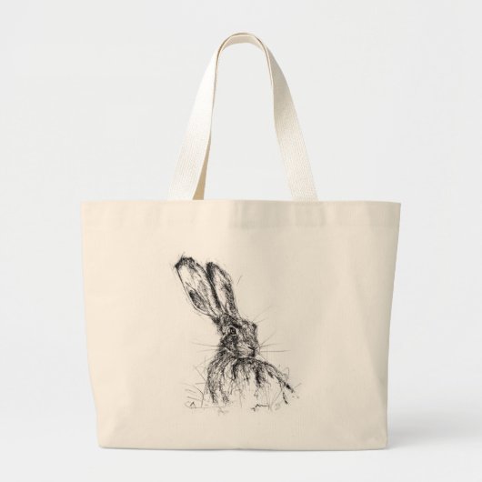 Waarschuwingshaas Grote Tote Bag (Voorkant)