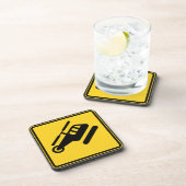 Waarschuwingshefschroefbordje Bier Onderzetter (Rechterzijde)