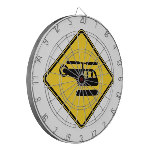 Waarschuwingshefschroefbordje Dartbord (Voorkant Links)