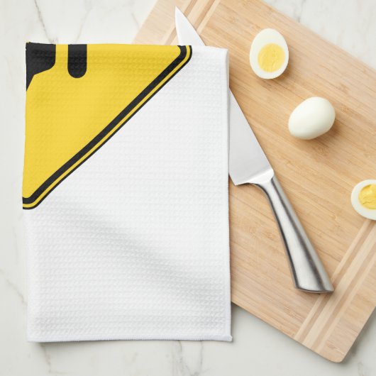 Waarschuwingshefschroefbordje Theedoek (Quarter Fold)