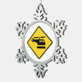 Waarschuwingshefschroefbordje Tin Sneeuwvlok Ornament (Rechts)