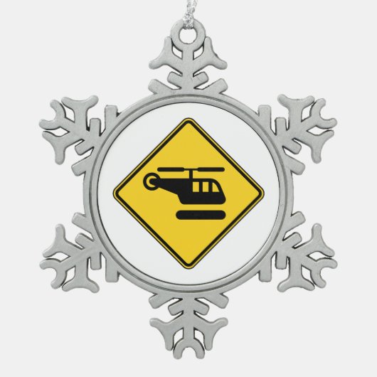 Waarschuwingshefschroefbordje Tin Sneeuwvlok Ornament (Voorkant)