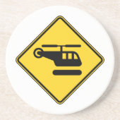 Waarschuwingshefschroefvliegtuigen Zandsteen Onderzetter (Voorkant)