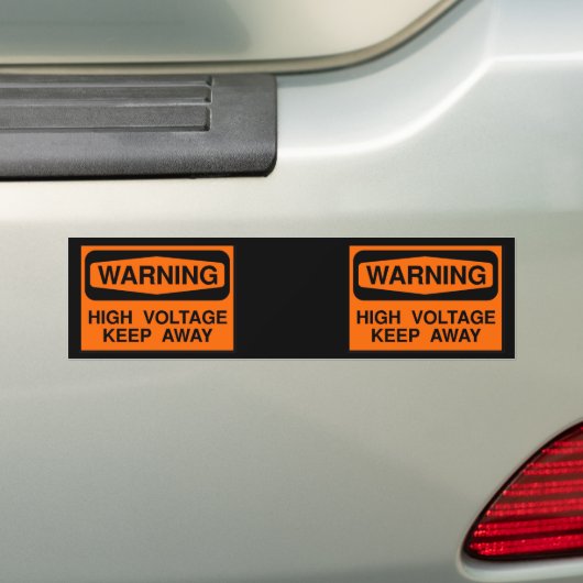 waarschuwingshoogspanning bumpersticker (Op auto)
