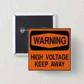 waarschuwingshoogspanning vierkante button 5,1 cm (Voorkant /achterkant)