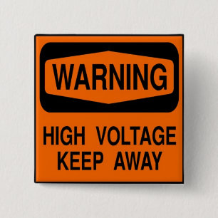 waarschuwingshoogspanning vierkante button 5,1 cm