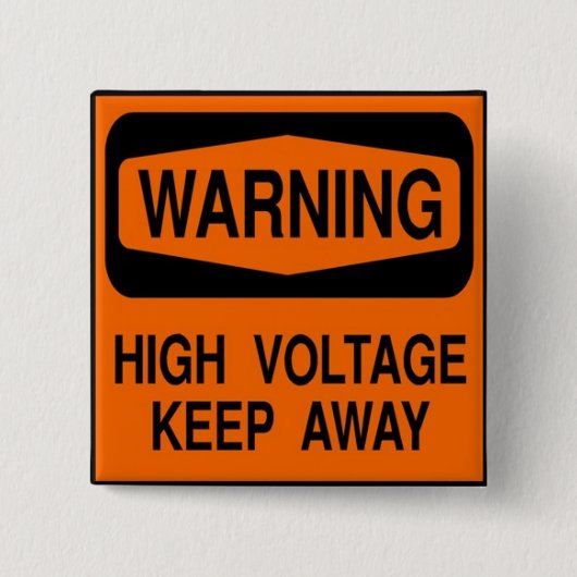 waarschuwingshoogspanning vierkante button 5,1 cm (Voorkant)