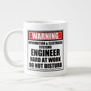Waarschuwingsinformatie en elektronische systeemte grote koffiekop