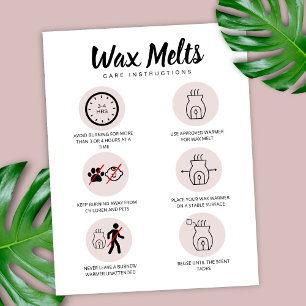 Waarschuwingsinstructies voor Wax Melts Zorgkaart  Bedankkaart