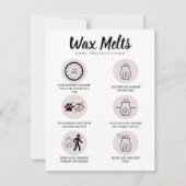 Waarschuwingsinstructies voor Wax Melts Zorgkaart  Bedankkaart (Voorkant)