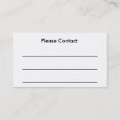 Waarschuwingskaart voor eten visitekaartje (Achterkant)