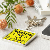 Waarschuwingsklok met zwarte gordel Sleutelhanger (Zijkant)