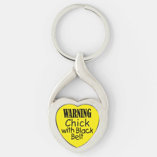 Waarschuwingsklok met zwarte gordel Sleutelhanger (Voorkant)