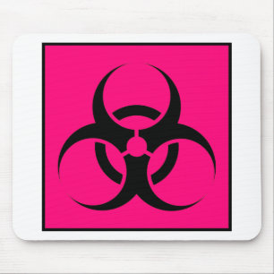 Waarschuwingsknip voor biogevaar of biogevaarsymbo muismat