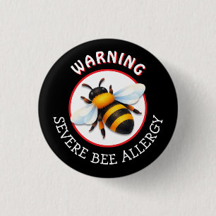 Waarschuwingsknop Ernstige Bijallergie Alert Ronde Button 3,2 Cm