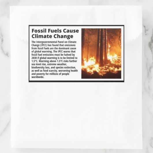 Waarschuwingslabel klimaatverandering rechthoekige sticker (Tas)