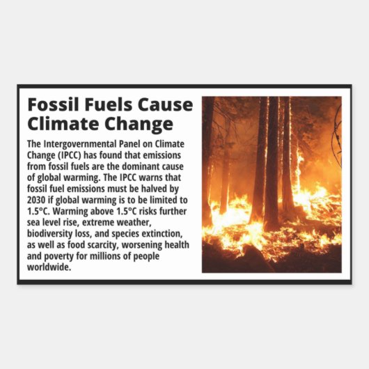 Waarschuwingslabel klimaatverandering rechthoekige sticker (Voorkant)
