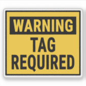 Waarschuwingslabel vereist sticker (Voorkant)