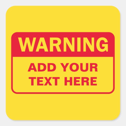 Waarschuwingslabel Vierkante Sticker (Voorkant)