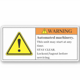 Waarschuwingslabel voor geautomatiseerde machine sticker
