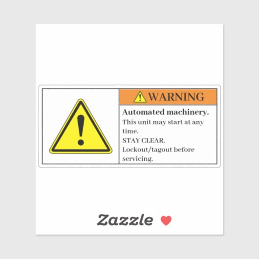 Waarschuwingslabel voor geautomatiseerde machine sticker (Vel)