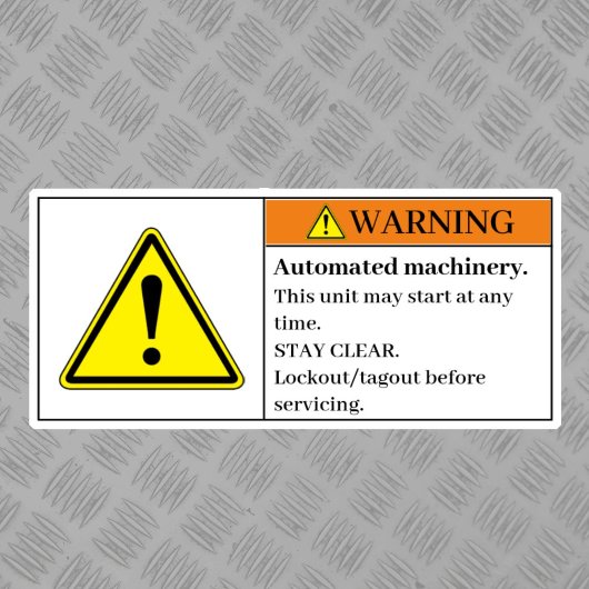 Waarschuwingslabel voor geautomatiseerde machine sticker