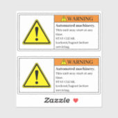Waarschuwingslabel voor geautomatiseerde machine sticker (Vel)