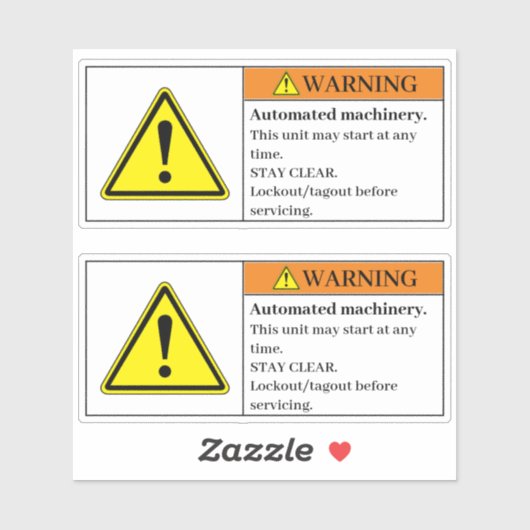 Waarschuwingslabel voor geautomatiseerde machine sticker (Vel)