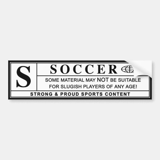 waarschuwingslabel voor voetbal bumpersticker (Voorkant)