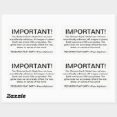 WAARSCHUWINGSLABEL VOOR WERELDBOLLEN. Onderzoek Fl Rechthoekige Sticker (Vel)