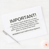 WAARSCHUWINGSLABEL VOOR WERELDBOLLEN. Onderzoek Fl Rechthoekige Sticker (Envelop)