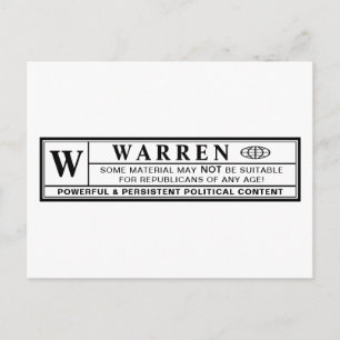 Waarschuwingslabel Warren Briefkaart