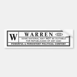 Waarschuwingslabel Warren Bumpersticker