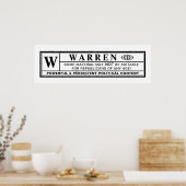 Waarschuwingslabel Warren Poster (Keuken)